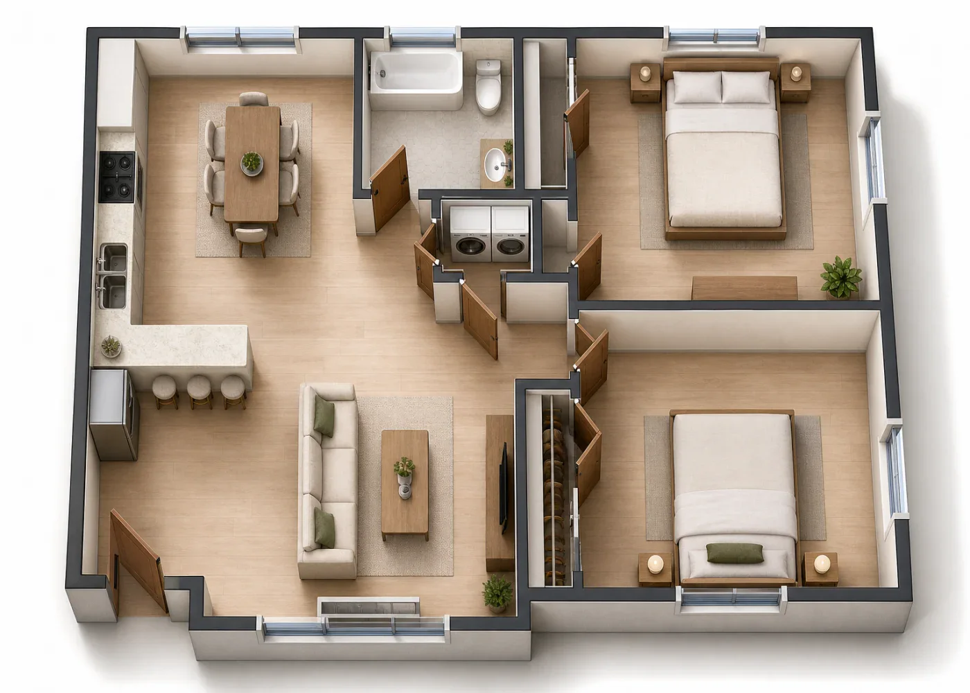 Three dimensional floor plan