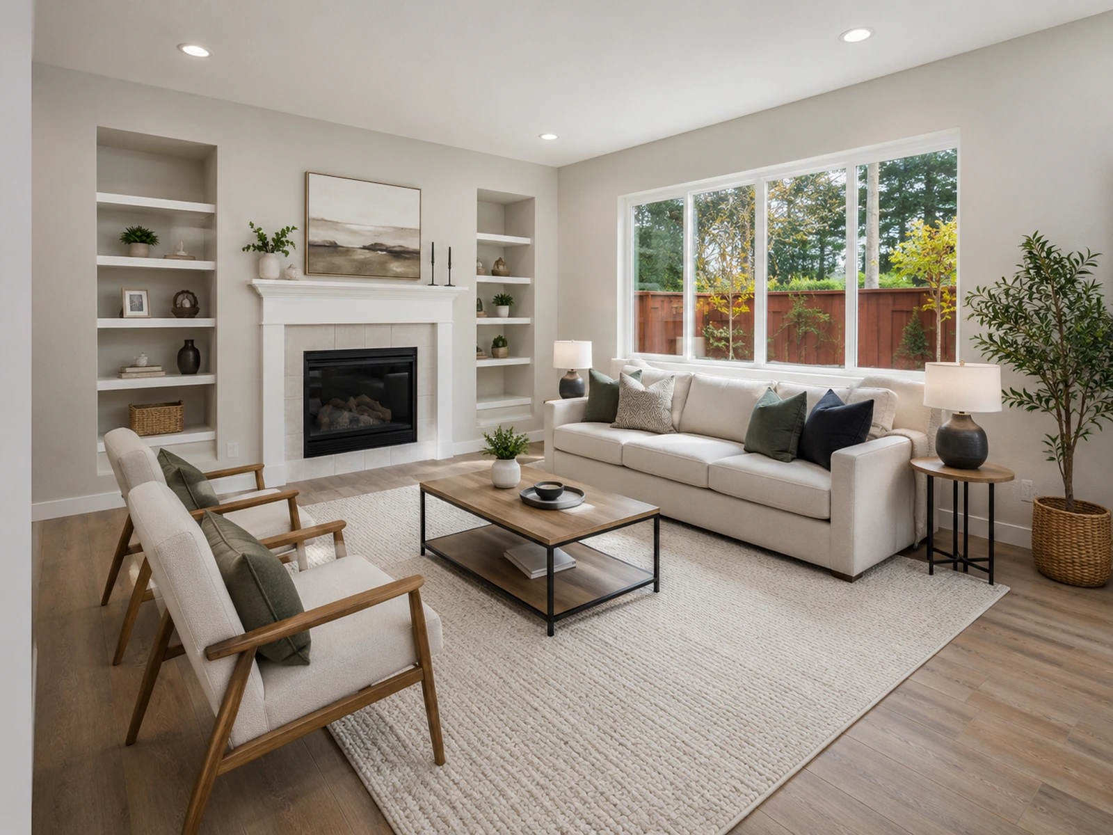 Black sofa after AI furniture replacement